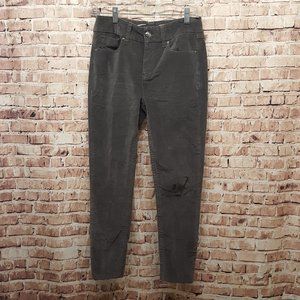 Seven7 Velvet Tummy Less High Rise Skinny Gray Soft Velvet Feel Size 4